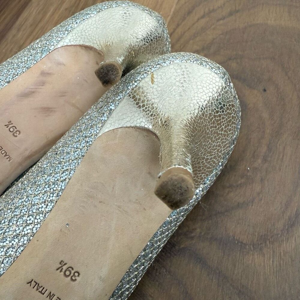 Jimmy Choo Glitter Fabric Isabel Peep Toe Pumps Heels 39.5 - Picture 10 of 11